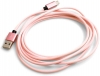 SYSTEM-S Micro USB 2.0 Kabel 200 cm geflochtene Nylon Ummantelung Pink