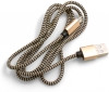 SYSTEM-S Micro USB (Male) zu USB A 2.0 (Male) Kabel 100 cm geflochtene Nylon Ummantelung schwarz/weiß