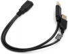 System-S USB Kabel 32cm Y-Splitter Kabel Adapter Typ A 3.0 Buchse zu 1x USB Typ A 3.0 Stecker und 1x USB Typ A 2.0 Stecker