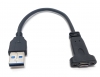 System-S USB Typ A 3.0 Stecker auf USB Typ C Buchse fr Panel Mount Kabel 21cm