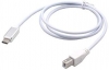 System-S USB 3.1 Typ C Kabel auf USB Typ B 50 cm Winkelstecker 100 cm in Wei