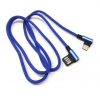 USB Typ C 3.1 Nylon Kabel auf umkehrbarer USB Schnittstelle Typ A 2.0 90 Grad gewinkelt in Blau 97 cm