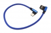 USB Typ C 3.1 Nylon Kabel auf umkehrbarer USB Schnittstelle Typ A 2.0 90 Grad gewinkelt in Blau 29 cm