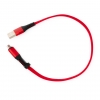System-S USB A Stecker zu Micro USB Stecker Kabel Flachkabel 32 cm in Rot