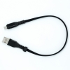 System-S USB A Stecker zu Micro USB Stecker Kabel Flachkabel 32 cm in Schwarz