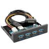 System-S USB HUB Typ A 3.0 4 Anschlsse Panel Mount zum Motherboard 20poliges Anschlusskabel fr 3,5