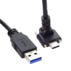 System-S USB 3.0 A Stecker zu USB Typ C 3.1 Stecker Kabel 90 Grad Gewinkelt 120cm mit Feststellschraube