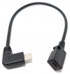 USB 3.1 Kabel 20 cm Typ C Stecker zu 2.0 Micro B Buchse Adapter in Schwarz