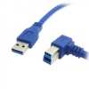 USB 3.0 Kabel 1 m Typ A Stecker zu B Stecker Adapter Winkel in Blau