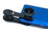 Weitwinkel und Makro Linse mit Clip und Schutztasche in Schwarz fr Smartphone