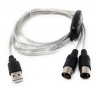 MIDI Interface SMA In und Out zu USB 2.0 Audio Adapter Kabel in Grau