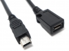 USB 2.0 Kabel 8 cm Mini B Stecker zu Micro Buchse Adapter in Schwarz