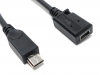 USB 2.0 Kabel 15 cm Micro B Stecker zu Mini B Buchse Adapter in Schwarz