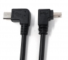 USB 2.0 Kabel 22 cm Mini B Stecker zu Micro B Stecker Winkel Adapter Schwarz