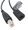 USB 3.1 Kabel 25 cm Typ C Buchse zu Typ B Stecker Adapter in Schwarz