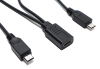 USB 3.1 Y Kabel 25 cm Typ C Buchse zu 2x 2.0 Micro B Stecker Adapter in Schwarz