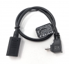 USB 3.1 Kabel 25 cm Typ C Buchse zu Micro B Stecker Winkel Adapter in Schwarz
