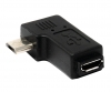 USB 2.0 Adapter Micro B Stecker zu Buchse Winkel Kabel in Schwarz