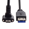 USB 3.1 Kabel 8 m Typ C Stecker zu 3.0 Typ A Stecker Schraube Winkel Schwarz
