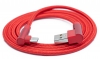 USB 2.0 Kabel 100 cm Micro Stecker zu 2.0 A Stecker Winkel geflochten in Rot