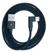 USB 3.1 Kabel 100 cm Typ C Stecker zu 2.0 A Stecker Winkel geflochten Schwarz