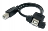 USB 2.0 Kabel 30 cm Typ B Stecker zu Buchse mit Schraube Adapter in Schwarz