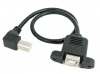 USB 2.0 Kabel 30 cm Typ B Stecker zu Buchse mit Schraube Winkel Adapter Schwarz