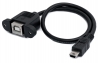USB 2.0 Kabel 30 cm Typ B Buchse zu Mini Stecker mit Schraube Adapter in Schwarz