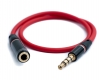 Audio Kabel 30 cm 3,55 mm Stereo Klinke Stecker zu Buchse Adapter Rot