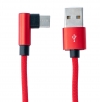 USB 3.1 Kabel 100 cm Typ C Stecker zu 2.0 A Stecker Winkel geflochten in Rot