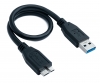 USB 3.0 Kabel 30 cm Typ A Stecker zu 3.0 Micro Stecker Adapter in Schwarz