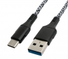 USB 3.1 Kabel 1 m Typ C Stecker zu 3.0 Typ A Stecker geflochten Adapter Schwarz