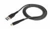 USB 3.1 Kabel 1m Typ C Stecker zu 3.0 Typ A Stecker geflochten Legierung in Grau