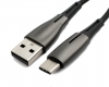 USB 3.1 Kabel 1m Typ C Stecker zu 2.0 Typ A Stecker geflochten Legierung Schwarz