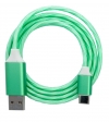 USB 3.1 leuchtendes Kabel 1 m Typ C Stecker zu 2.0 A Stecker Adapter in Grün