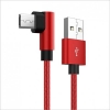 USB 2.0 Kabel 25 cm Micro B Stecker zu 2.0 A Stecker Winkel geflochten in Rot