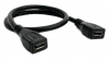 USB 2.0 OTG Kabel 30 cm Micro B Buchse zu Buchse in Schwarz