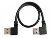 USB 2.0 Kabel 30 cm Typ A Stecker zu Stecker Winkel in Schwarz