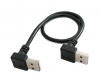 USB 2.0 Kabel 30 cm Typ A Stecker zu Stecker Winkel in Schwarz