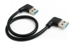 USB 3.0 Kabel 30 cm Typ A Stecker zu Stecker Winkel in Schwarz