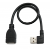 USB 2.0 Kabel 30 cm Typ A Stecker zu Buchse Winkel in Schwarz