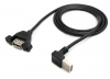 USB 2.0 Kabel 100 cm Typ A Buchse zu Stecker Adapter Schraube Winkel Schwarz