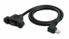 USB 2.0 Kabel 30 cm Micro B Buchse zu Stecker Adapter Schraube Winkel Panel Mount