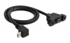 USB 2.0 Kabel 50 cm Micro B Buchse zu Stecker Adapter Schraube Winkel Schwarz