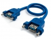 USB 3.0 Kabel 30 cm Typ A Buchse zu Buchse Adapter Schraube in Blau
