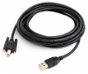 USB 2.0 Kabel 5 m Typ A Stecker zu B Stecker Adapter Schraube in Schwarz