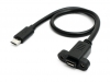 USB 2.0 Kabel 30 cm Micro B Stecker zu Buchse Adapter Schraube in Schwarz