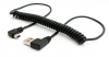 USB 2.0 Kabel 150 cm Typ A Stecker zu Micro B Stecker Spirale Winkel in Schwarz