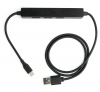 USB Hub 2.0 Typ A Stecker zu 3x A Buchse & 3.1 Typ C Stecker 55 cm in Schwarz