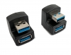 2x USB 3.0 180 Adapter Typ A Stecker zu Buchse Kabel in Schwarz